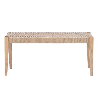 Linon Cadence Woven Seat Dining Bench