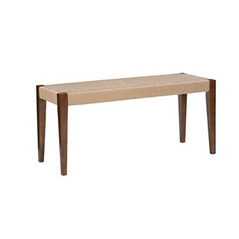 Linon Cadence Woven Seat Dining Bench