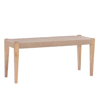 Linon Cadence Woven Seat Dining Bench
