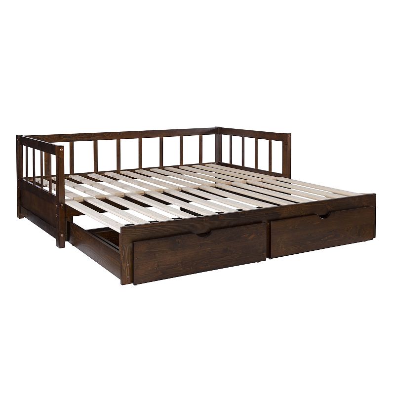 Linon Hadley Storage Daybed, Brown