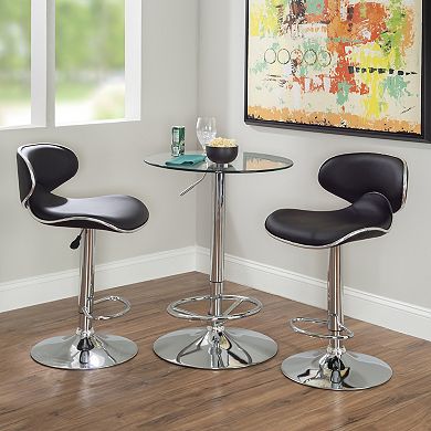 Linon Jenna Adjustable Pub Table & Stool 3-piece Set