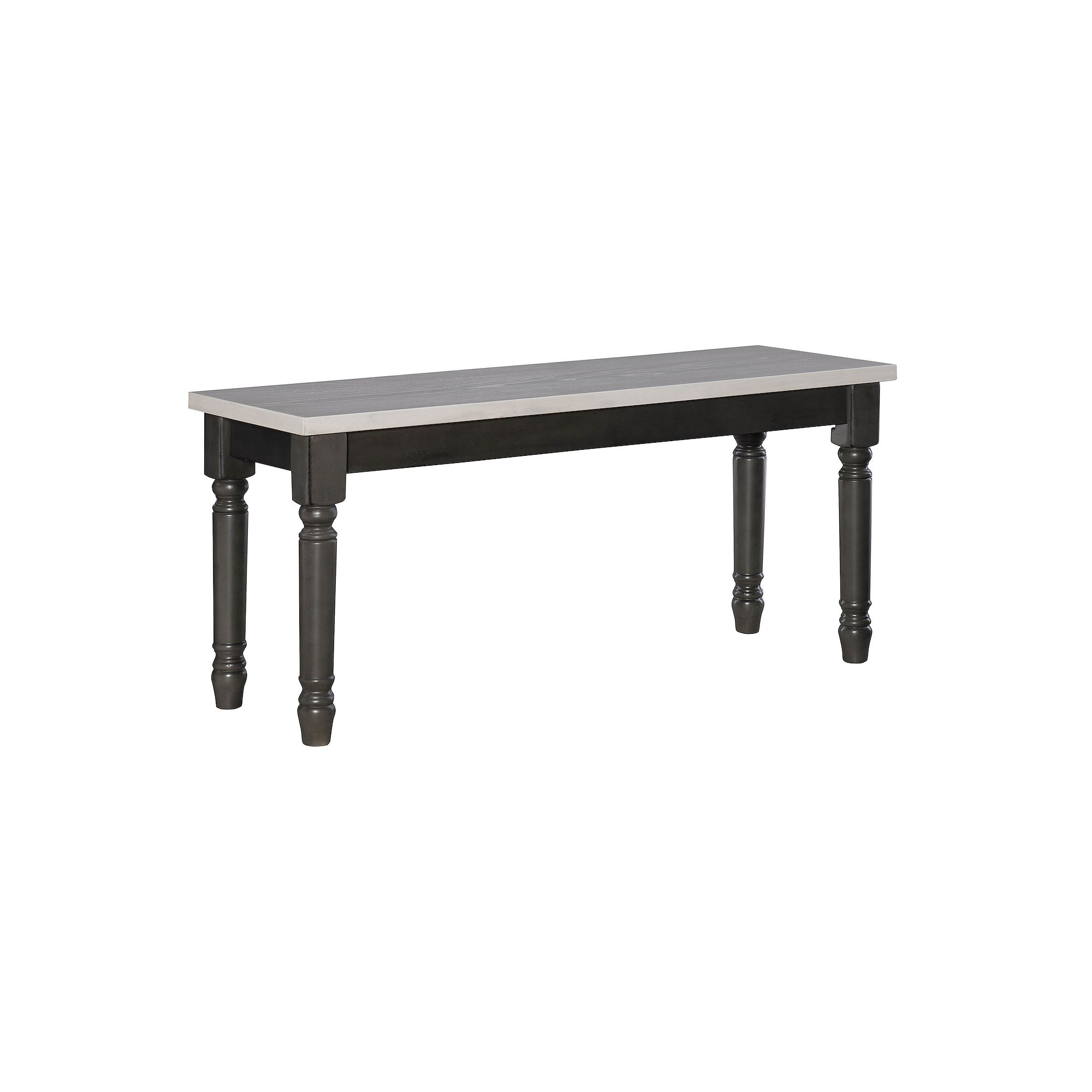 Linon Willow Two Tone Bench, Dark Gray