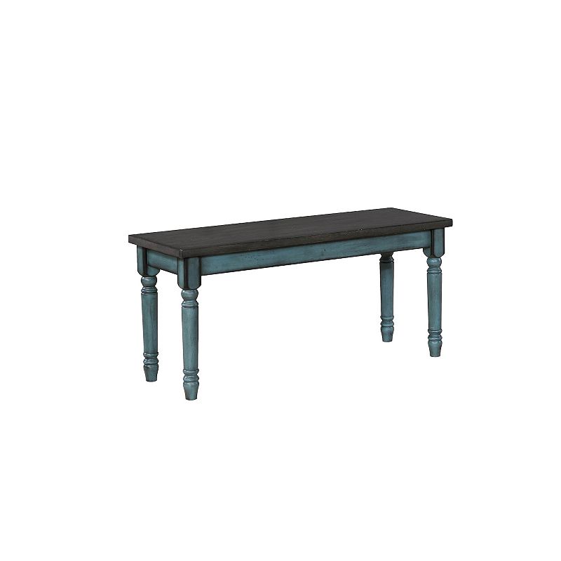 Linon Willow Two Tone Bench, Blue