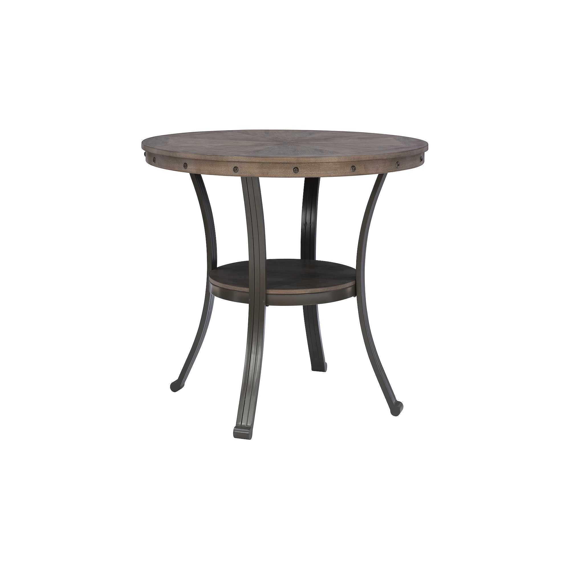 Linon Franklin Counter Height Pub Dining Table, Silver