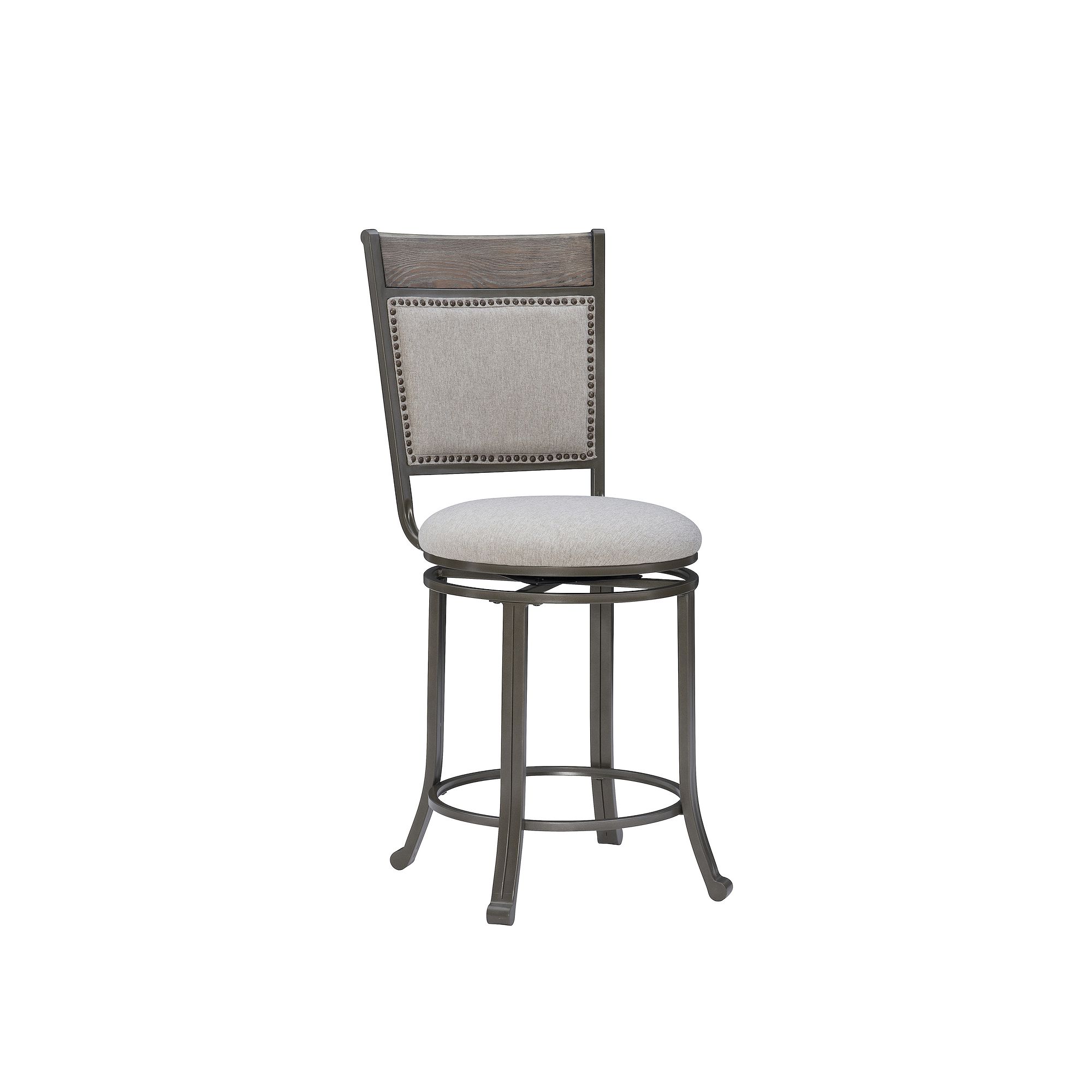Linon Franklin Swivel Counter Stool, Silver