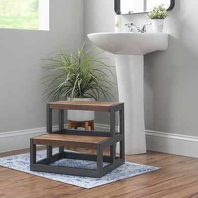 Linon Blythe Bed Step Stool Floor Decor