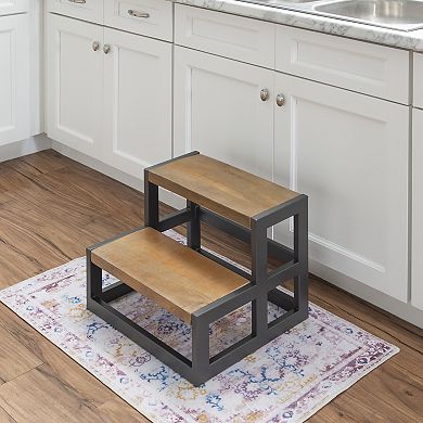 Linon Blythe Bed Step Stool Floor Decor
