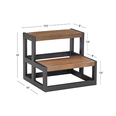 Linon Blythe Bed Step Stool Floor Decor