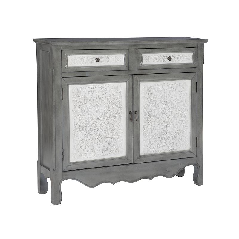 Linon Antique Inspired Storage Cabinet, Grey