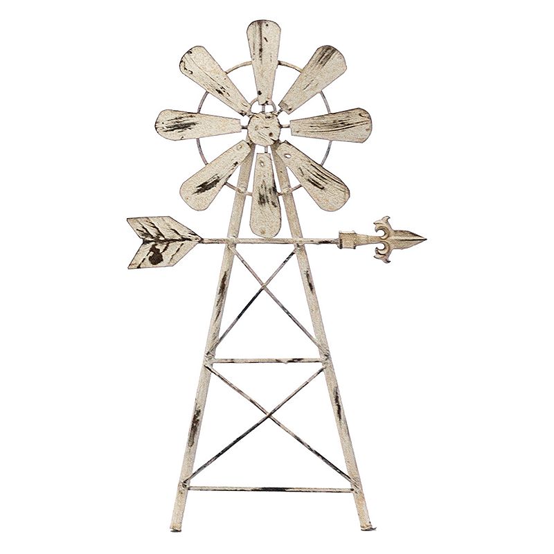 65334449 Rustic Arrow Windmill Wall Decor, White sku 65334449