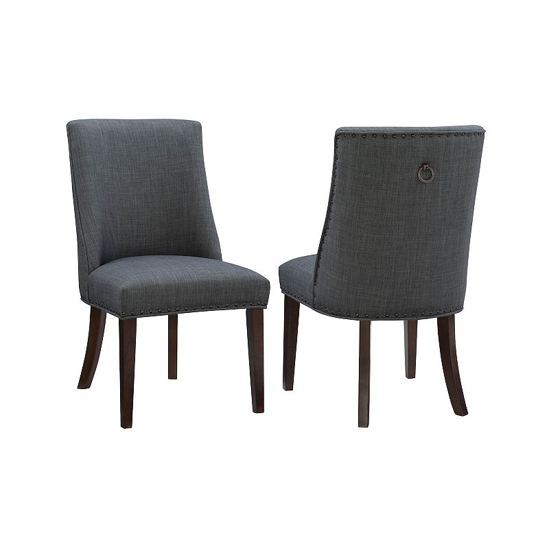 Linon Adler Dining Chair 2-Piece Set, Grey
