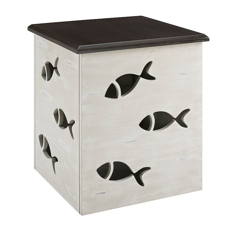 83049543 Linon Gareth Fish Cutout Accent Table, Beig/Green sku 83049543