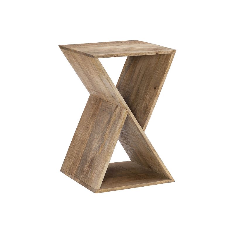 Linon Trevor Triangle Side Table, Beig/Green
