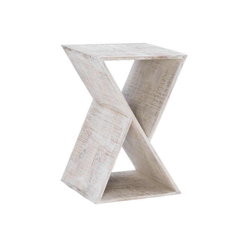 Linon Trevor Triangle Side Table, White