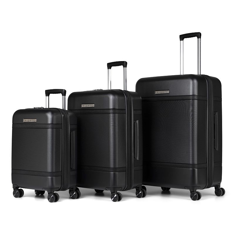 Bugatti Wellington 3-Piece Hardside Spinner Luggage Set, Black, 3 Pc Set