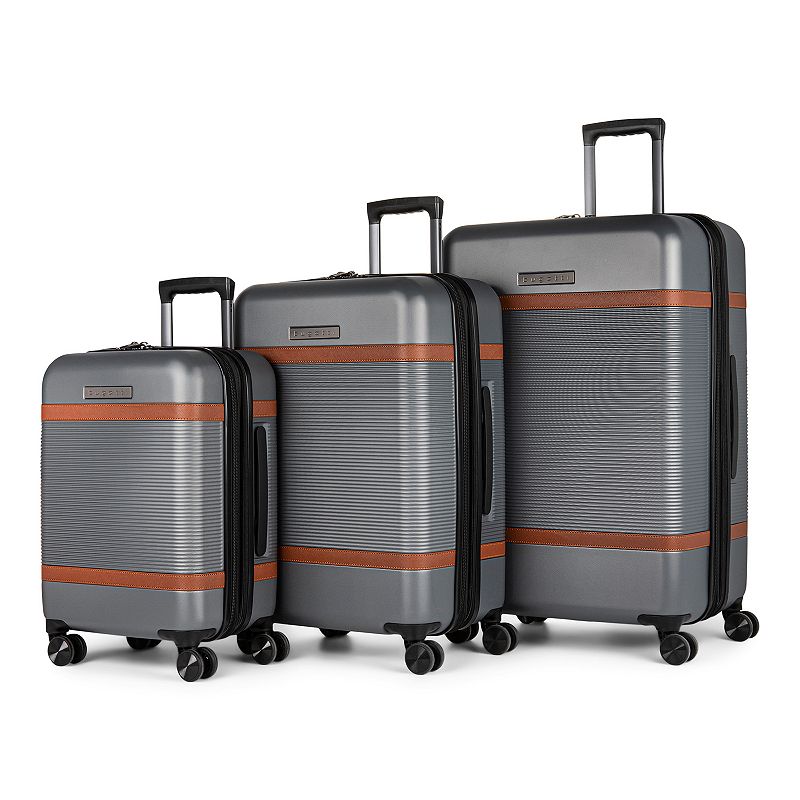 Bugatti Wellington 3-Piece Hardside Spinner Luggage Set, Grey, 3 Pc Set