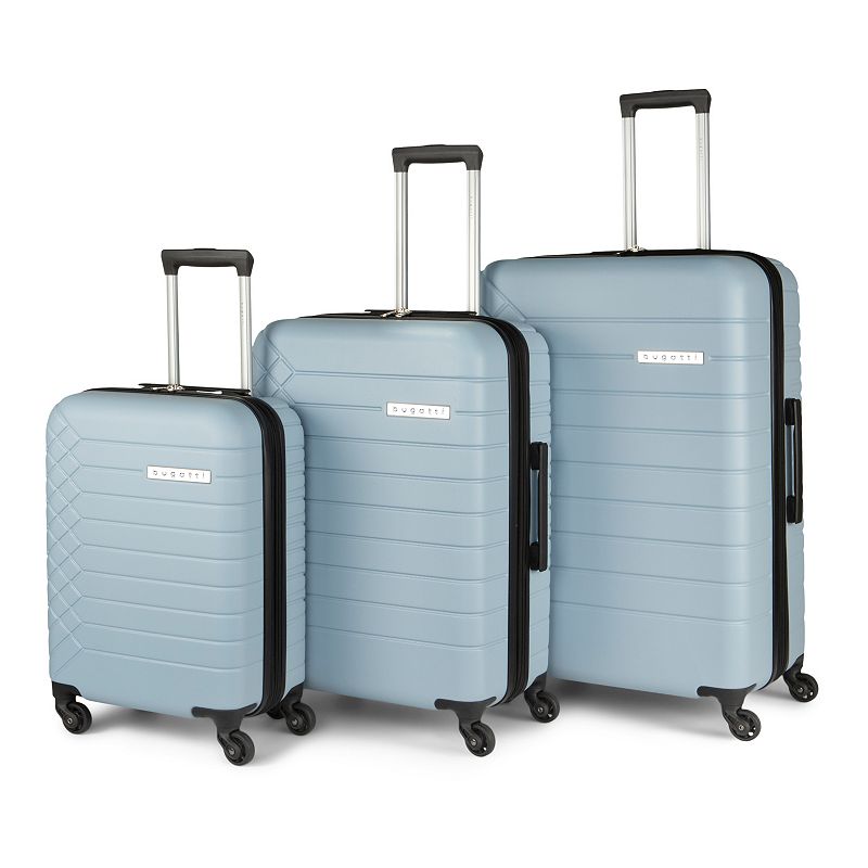 Bugatti Mecca 3-Piece Hardside Spinner Luggage Set, Blue, 3 Pc Set