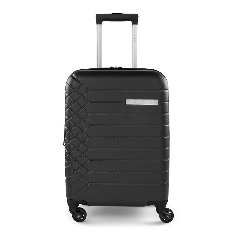 Bugatti Mecca Hardside Spinner Luggage, Black, 20 Carryon