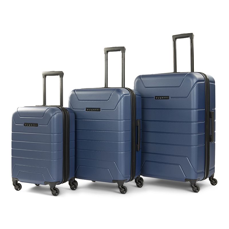 Bugatti Osaka 3-Piece Hardside Spinner Luggage Set, Blue, 3 Pc Set