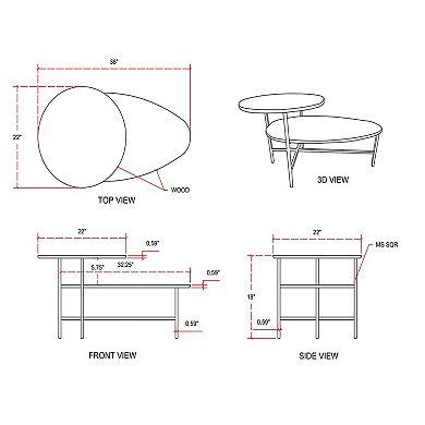 Linon Tavin Two-Tier Coffee Table