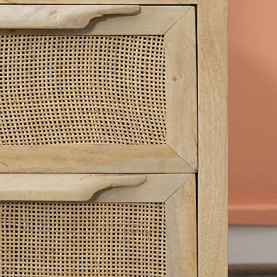 Linon Janie Rattan 2-Drawer Cabinet