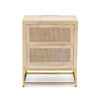 Linon Janie Rattan 2-Drawer Cabinet