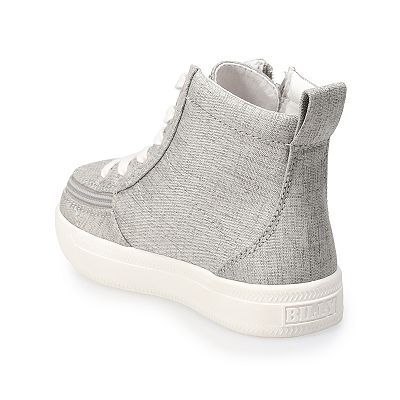 BILLY Footwear Grey Jersey Toddler Adaptive High Top Sneakers display picture 3