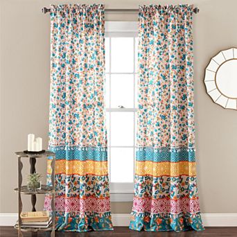 Lush Decor Emily Boho Stripe Pair of 2 Window Curtain Panels
