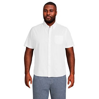 Big & Tall Lands' End Traditional-Fit Seersucker Button-Down Shirt