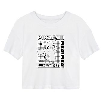 Juniors' Pokémon Pikachu Cropped Tee