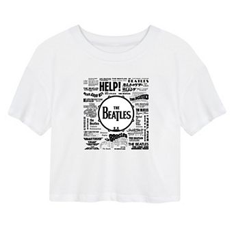 Juniors' The Beatles Singles Cropped Tee