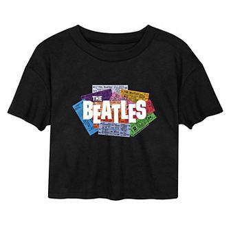 Juniors' The Beatles Tickets Cropped Tee