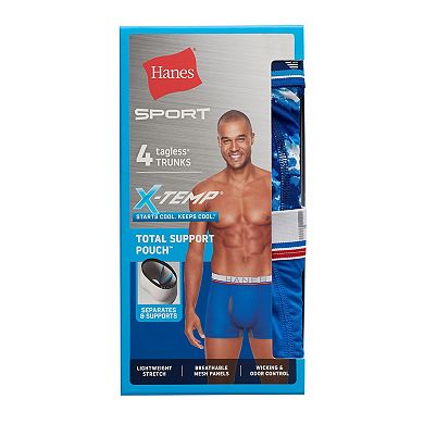 Men's Hanes Ultimate?? 4-pack X-Temp?? Comfort-Flex Fit?? Total Support Pouch??? Trunks