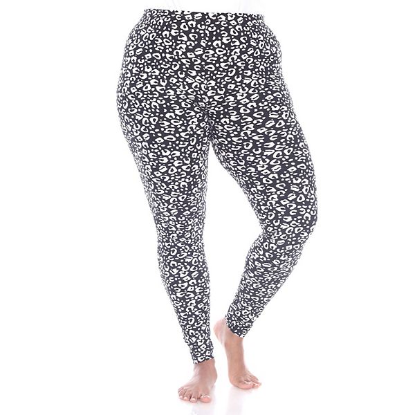 Plus Size White Mark Leopard Print Leggings