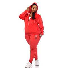 Women's White Mark 2-piece Velour Hoodie & Jogger Pants Set