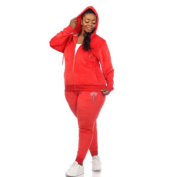 Velour pant suits plus on sale size