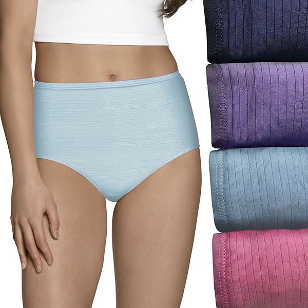 Women s Fruit of the Loom 4 pack Breathable Cooling Stripes Brief Panty Set 4DBCSRK