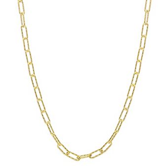 Stella Grace Sterling Silver Fancy Paper Clip Link Chain Necklace