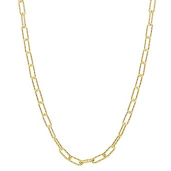 Stella Grace Sterling Silver Fancy Paper Clip Link Chain Necklace