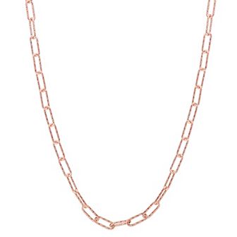 Stella Grace Sterling Silver Fancy Paper Clip Link Chain Necklace