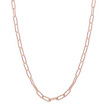 Stella Grace Sterling Silver Fancy Paper Clip Link Chain Necklace