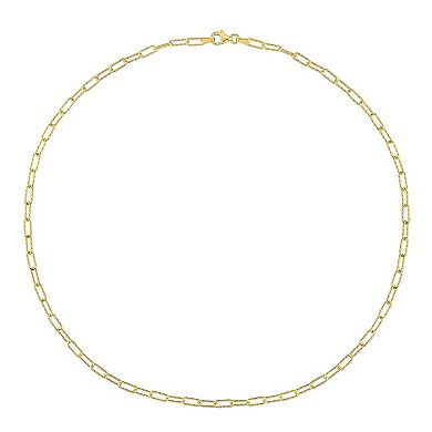 Stella Grace Sterling Silver Fancy Paper Clip Link Chain Necklace