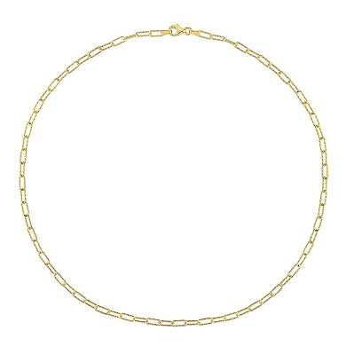Stella Grace Sterling Silver Fancy Paper Clip Link Chain Necklace