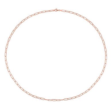 Stella Grace 18k Gold Over Silver 5 mm Fancy Paper Clip Link Chain Necklace
