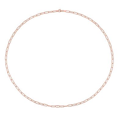 Stella Grace 18k Gold Over Silver 5 mm Fancy Paper Clip Link Chain Necklace