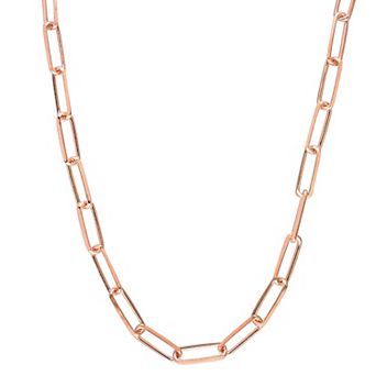 Stella Grace Sterling Silver 5 mm Paper Clip Link Chain Necklace