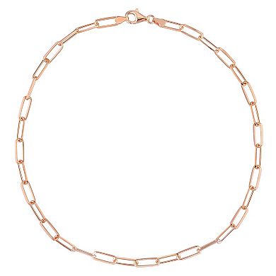 Stella Grace Sterling Silver 5 mm Paper Clip Link Chain Necklace