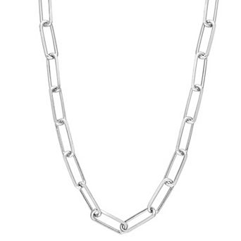 Stella Grace Sterling Silver 5 mm Paper Clip Link Chain Necklace