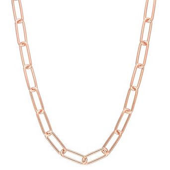 Stella Grace 18k Gold Over Silver 5 mm Paper Clip Link Chain Necklace