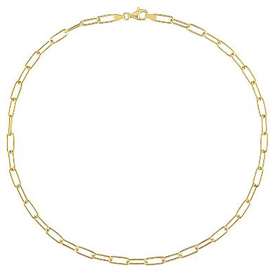 Stella Grace 18k Gold Over Silver 5 mm Paper Clip Link Chain Necklace